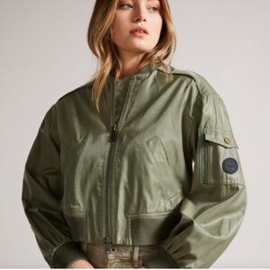Ted Baker | Shimmer Olive Green |  Bomber Jacket | Sz: 0